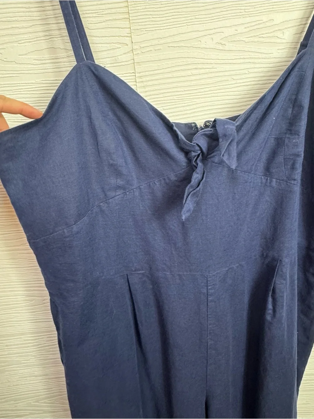 J. Crew Navy Blue Jumpsuit Front Tie Wide‎ Leg
